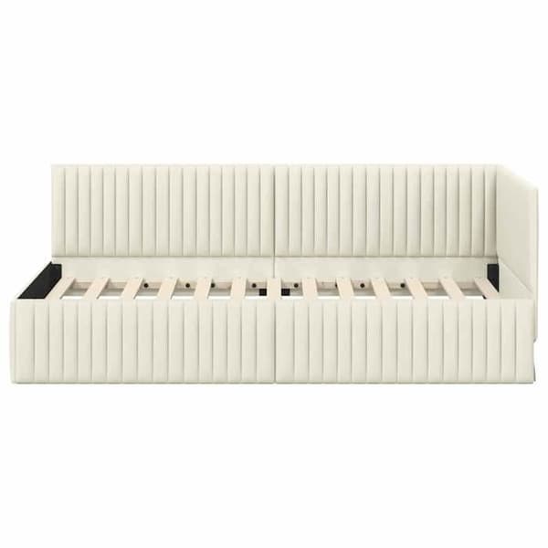 Maison Exclusive - Hörnsängram Creme 90 cm x 200 cm Sammet