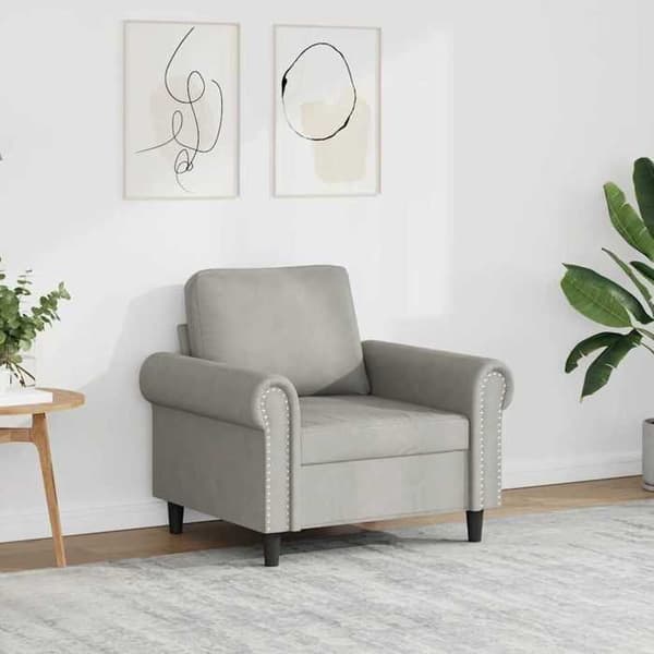 Maison Exclusive - Vaaleanharmaa nojatuoli 60 cm samettia