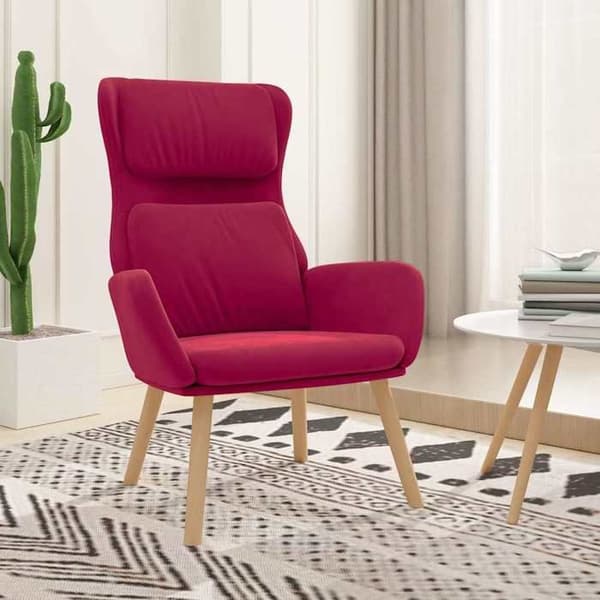 Maison Exclusive - Rød bordeaux velour afslapningsstol