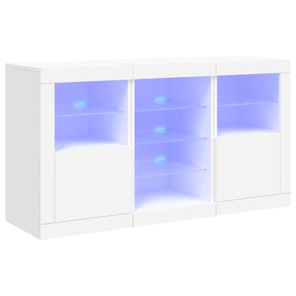 Maison Exclusive - Buffet LED-valoilla valkoinen 123x37x67 cm Vit