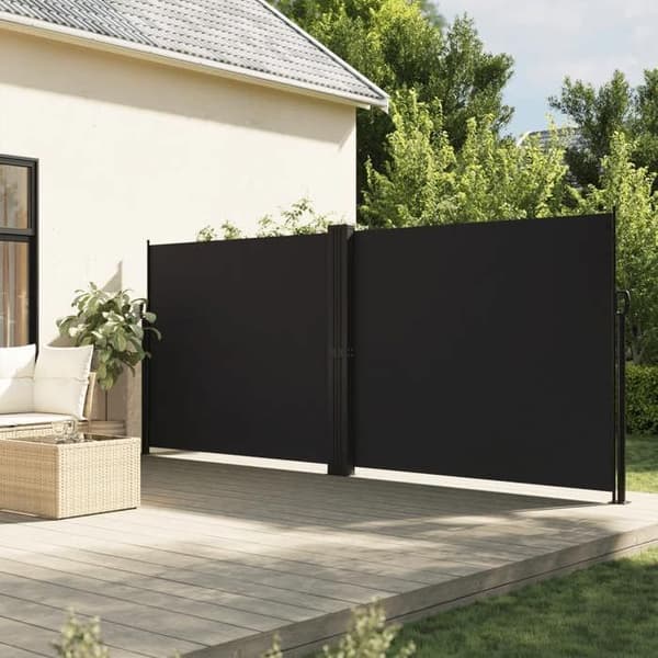 Maison Exclusive - Svart utdragbart sidotak 180x1000 cm