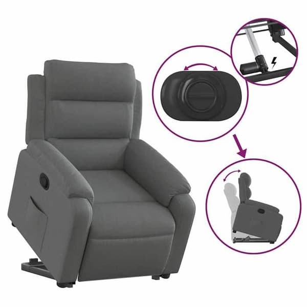 Maison Exclusive - Grått tyg reclinerfåtölj