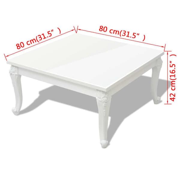 Maison Exclusive - Soffbord 80x80x42 cm Vit blank Strålande vit