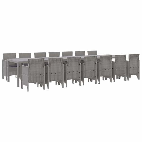 Maison Exclusive - Trädgårdsmöbelset med kuddar 15 pc PP