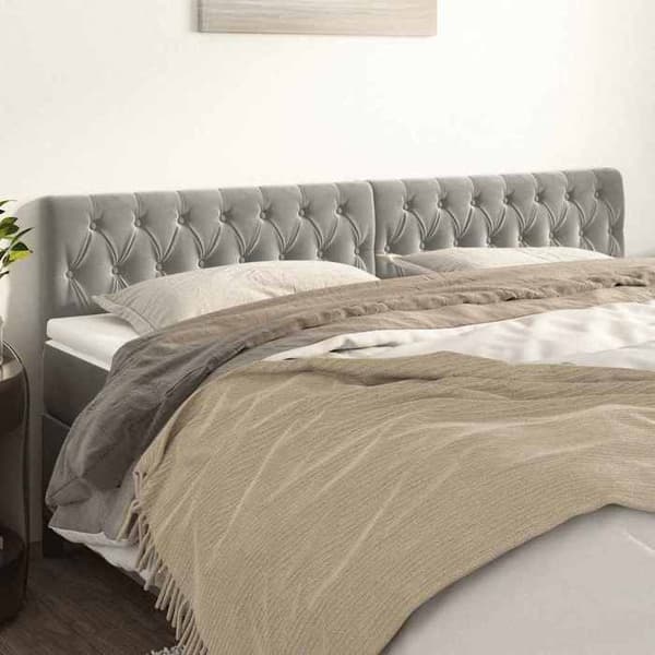 Maison Exclusive - Ljust grå sänggavel 200x7x78/88 cm Sammet