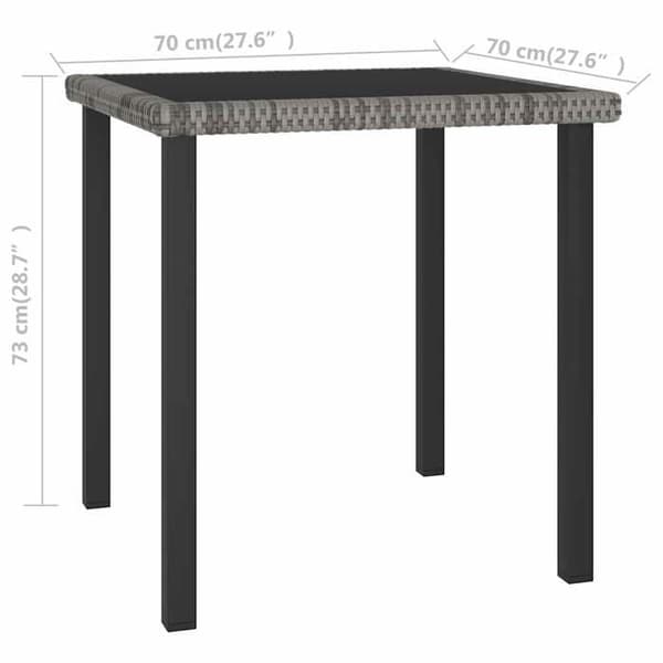 Maison Exclusive - Trädgårds matbord Grå 70x70x73 cm Flätad resin