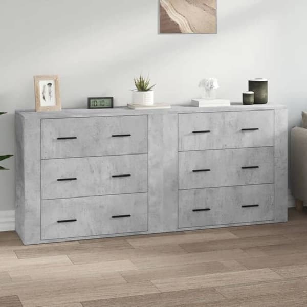 Maison Exclusive - Buffeter 2 stk grå beton ingeniørtræ