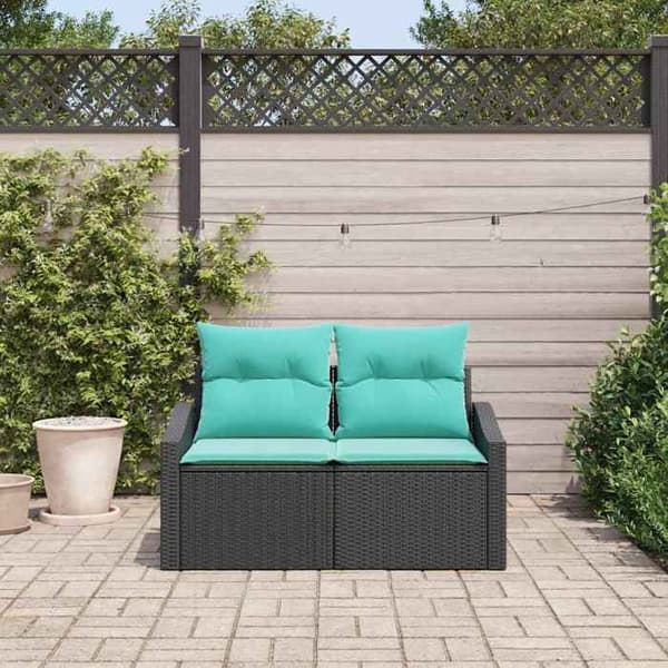 Trädgårdsoffan - EXKLUSIV HEM - 123 x 62 x 69 cm - Grå - Flätad polyrotin - Stålram Grå