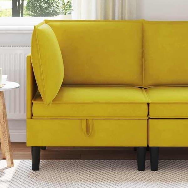 Maison Exclusive - Sofa med opbevaring Gul Velour
