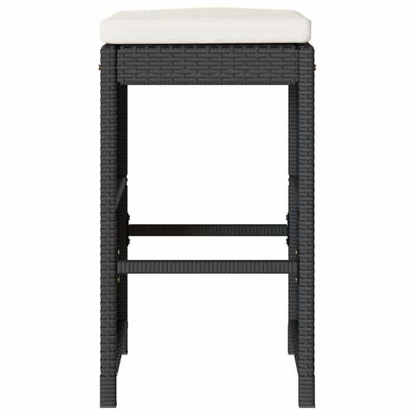 Maison Exclusive - Barstolar för trädgård och kuddar, set om 4, flätad resin