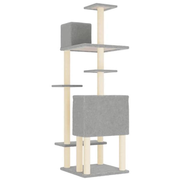 Maison Exclusive - Kattträd med sisal klöstrumpor Ljusgrå 154 cm Ljusgrått