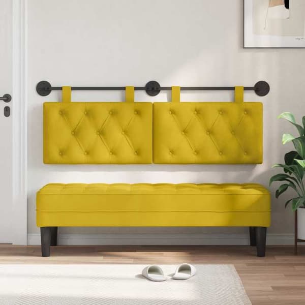 Maison Exclusive - Hängande sänggavel Gul Sammet