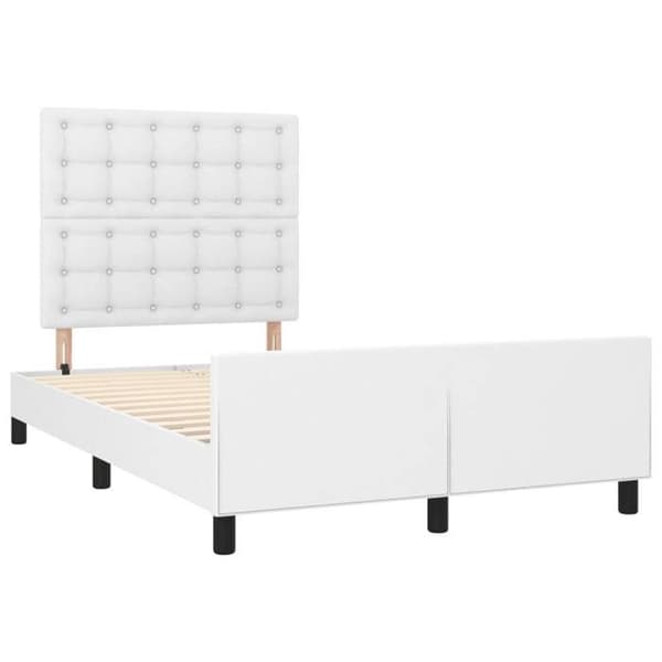 Maison Exclusive - Sengestel uden madras hvid 120x200 cm kunstlæder Vit
