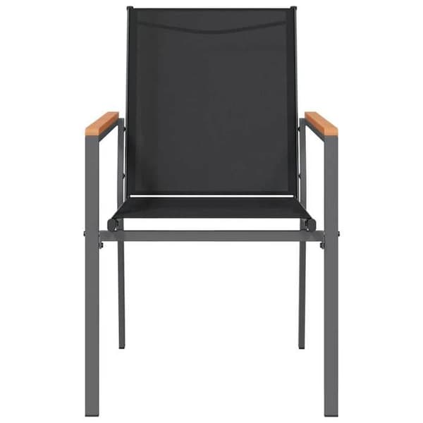 Maison Exclusive - Havestole sæt af 2 sort 55x61,5x90cm tekstilæn og stål