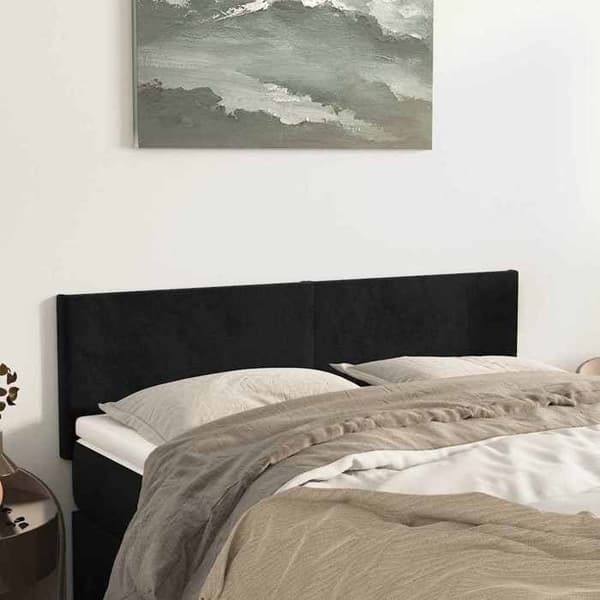 Maison Exclusive - Mustat päätylevyt 144 x 5 x 78/88 cm Sametti Svart