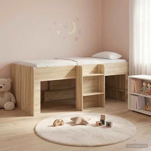 Maison Exclusive - Hög Sängram för Barn Sonoma Ek 80 x 200 cm