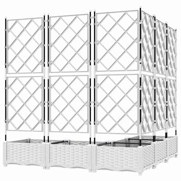 Cache-pot / växtkärl - EXKLUSIV HEM - Pack 5 stycken - PP - 120×120×125,5 cm - Vit Vit
