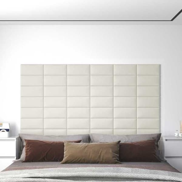 Maison Exclusive - Væghovedgærde 12 pc Creme Velour Grädde