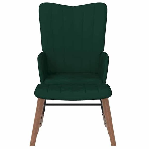 Maison Exclusive - Keinutuoli jalkatuella Tummanvihreä Sametti