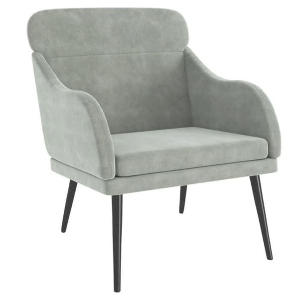 Maison Exclusive - Ljusgrå Fåtölj 63x76x80 cm Sammet Ljusgrått
