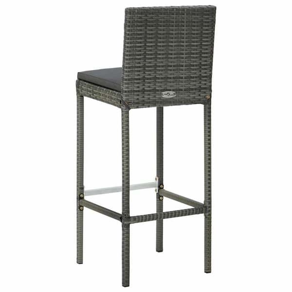 Maison Exclusive - Barstolar för trädgård och kuddar, set om 4, flätad resin