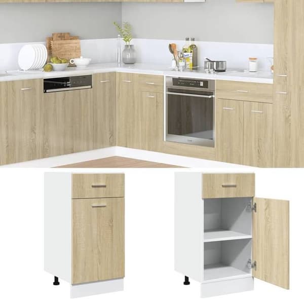 Maison Exclusive - Underskabs kommode "Lyon" Sonoma Eg 40 x 46 x 81,5 cm Ingeniørtræ