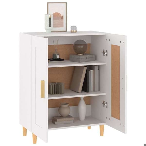 Maison Exclusive - Buffé Vit 69,5x34x90 cm Ingenjörsträ