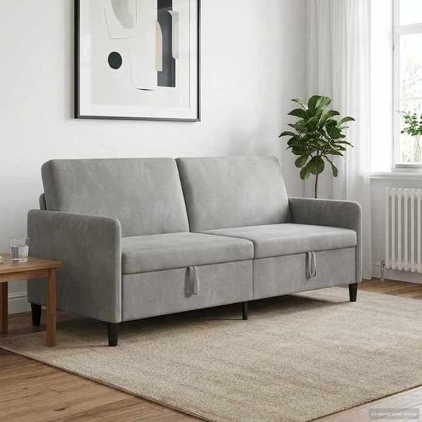 Maison Exclusive - Soffa med förvaring Ljusgrå 192 x 78 x 87 cm Polyester