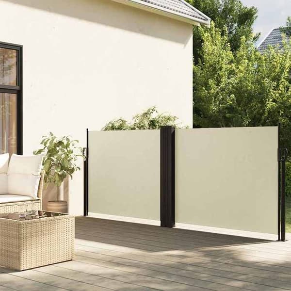 Maison Exclusive - Retractable sidokappa i krämfärg 100x600 cm