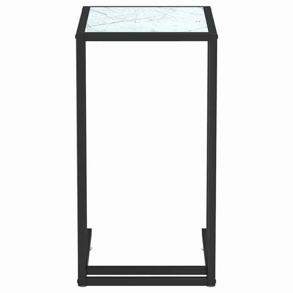 Maison Exclusive - Skrivbordstablå i marmor vit 50x35x65cm Härdat glas Vit marmor