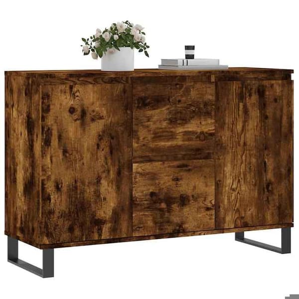 Maison Exclusive - Buffé ek rökig 101,5x35x70 cm ingenjörsträ