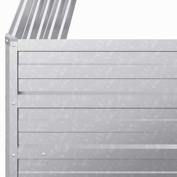 Maison Exclusive - Upphöjd trädgårdssäng 100x100x77 cm Galvaniserat stål Silverfärgad