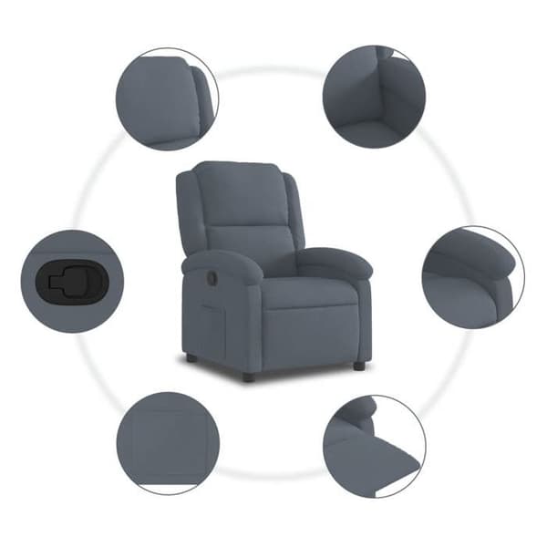 Maison Exclusive - Tummanharmaa samettinen nojatuoli