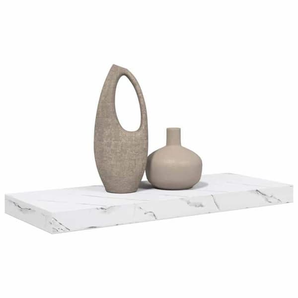 Maison Exclusive - Väggmonterad hylla Marmor vit 60 x 23,5 x 3,8 cm Vit marmor