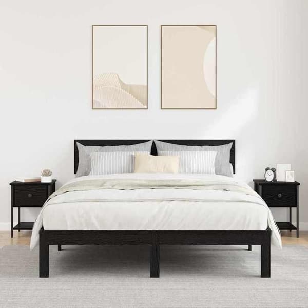 Maison Exclusive - Natbord 2 dele Sort eg 34 x 35,5 x 45 cm