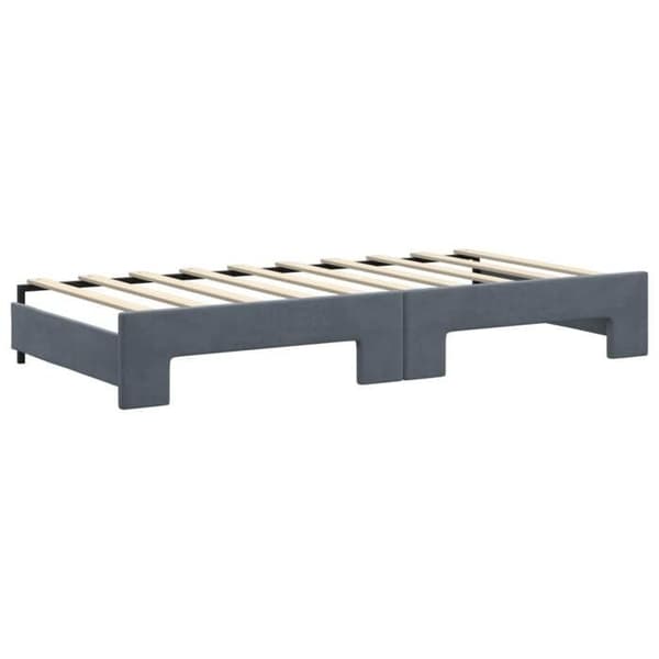 Maison Exclusive - Dagbädd med utdragssäng och mörkgrå madrass 90x190cm sammet Mörkgrå