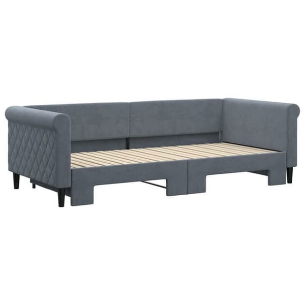Maison Exclusive - Päivävuode, jossa on alavuode ilman patjaa, tummanharmaa 90x200 cm Mörkgrå