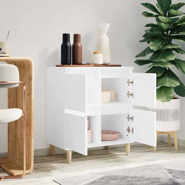Maison Exclusive - Buffé Vit 60x35x70 cm Ingenjörsträ