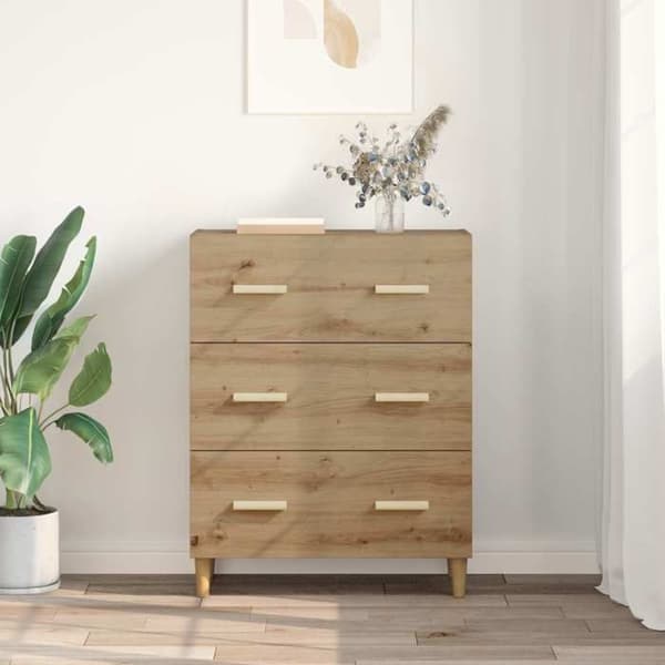 Maison Exclusive - Buffet i håndlavet egetræ 69,5 x 34 x 90 cm Ingeniørtræ
