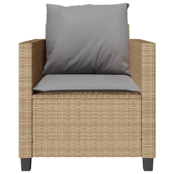 Maison Exclusive - Bistroset 3 delar med beige kuddar i flätad resin