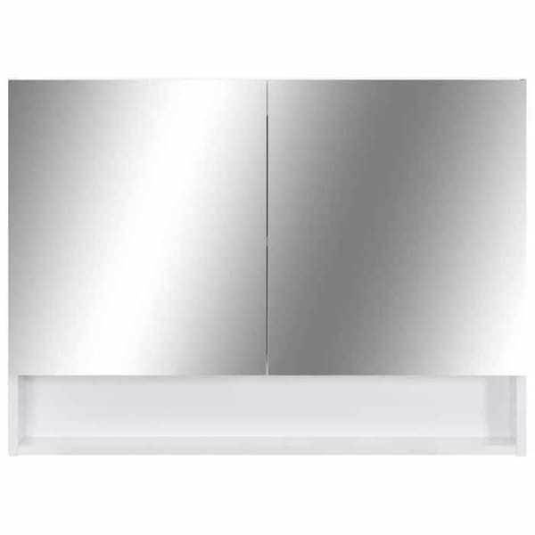 Maison Exclusive - LED Spejlskab til badeværelse Hvid 80x15x60 cm MDF Vit