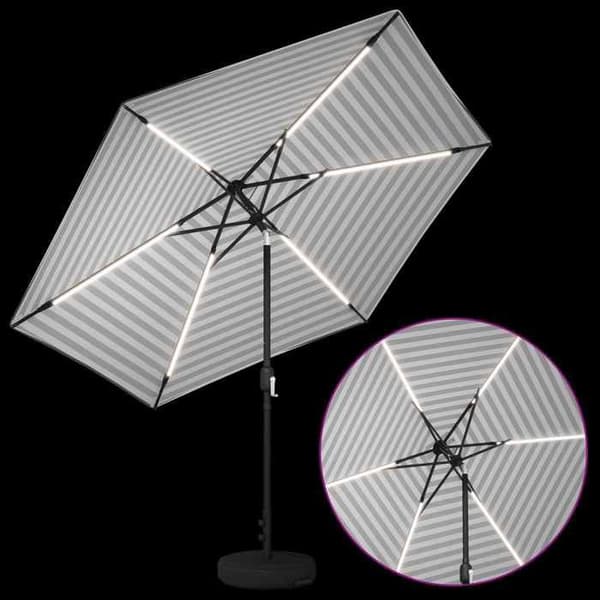 Trädgårdsparasol - MAISON EXCLUSIVE - 300 x 300 cm - Polyester 160 GSM - Solenergi LED - Robust bas