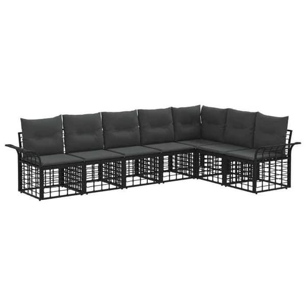 Maison Exclusive - Sæt af 7 udendørs sofaer i sort og mørkegrå