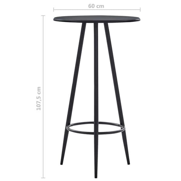 Barbord - Eksklusivt Hus - Sort - Ø 60 cm - Stålben