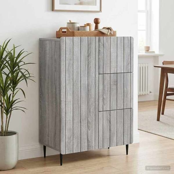 Maison Exclusive - Buffé Sonoma grå 66 x 34,5 x 91,5 cm Ingenjörsträ