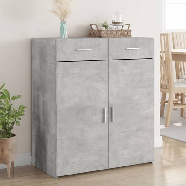 Maison Exclusive - Buffet grå beton 80x42,5x93 cm ingeniørtræ