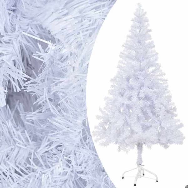 Kunstigt juletræ - EKSKLUSIV HUS - forbelyst/bolde - 120 cm - 230 grene - Snehvid Vit