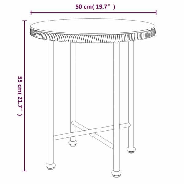 Maison Exclusive - Matbord Ø50 cm Härdat glas och stål