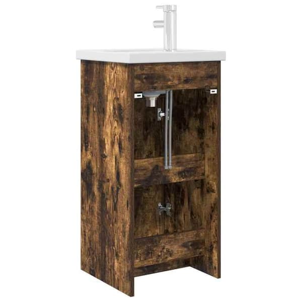 Maison Exclusive - Badeværelsesmøbel med vask Røget eg 42 x 40 x 84,5 cm