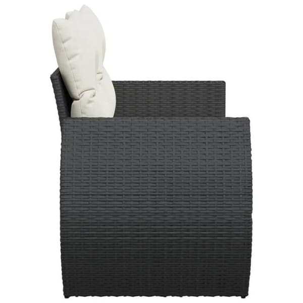 Maison Exclusive - Trädgårdsoffa med kuddar 2 platser svart flätad resin